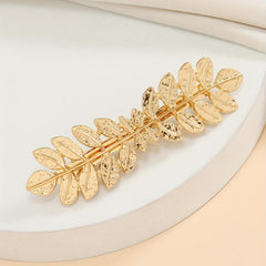Metal Hair Clip Leaves Shape Side Clip Non slip French Barrette