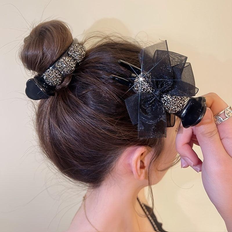 Large Mesh Bow Hair Claw Clip Strong Hold Grip Hair Jaw Clip 1pc