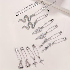 Gothic Style Hair Pin Snake Skull Shape Silvery Pin Halloween Hair Accessories
