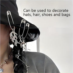 Gothic Style Hair Pin Snake Skull Shape Silvery Pin Halloween Hair Accessories
