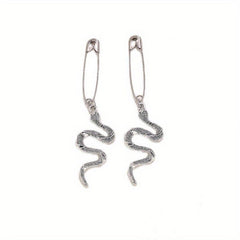 Gothic Style Hair Pin Snake Skull Shape Silvery Pin Halloween Hair Accessories