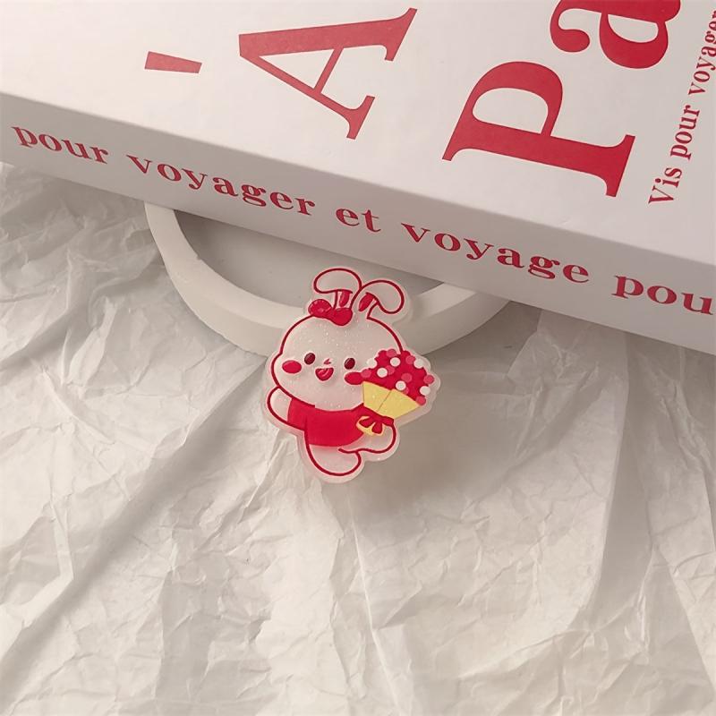 Rabbit Hair Clip Lucky Bunny Barrette Red Hair Accessory