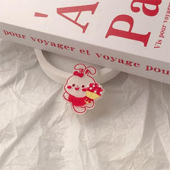 Rabbit Hair Clip Lucky Bunny Barrette Red Hair Accessory