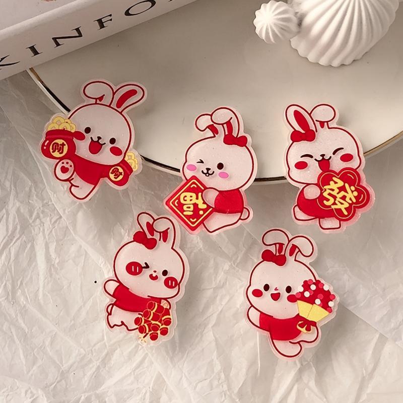 Rabbit Hair Clip Lucky Bunny Barrette Red Hair Accessory