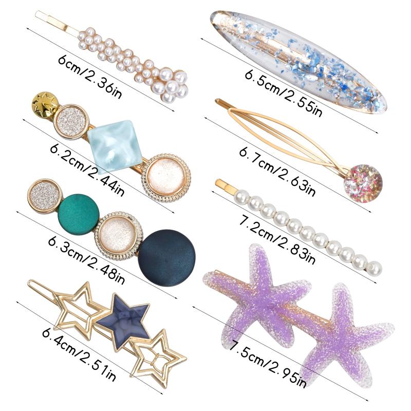 8 Pcs Assorted Hair Clips Hair Styling Accessories All match Hairpin