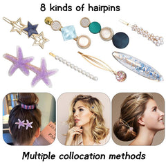 8 Pcs Assorted Hair Clips Hair Styling Accessories All match Hairpin