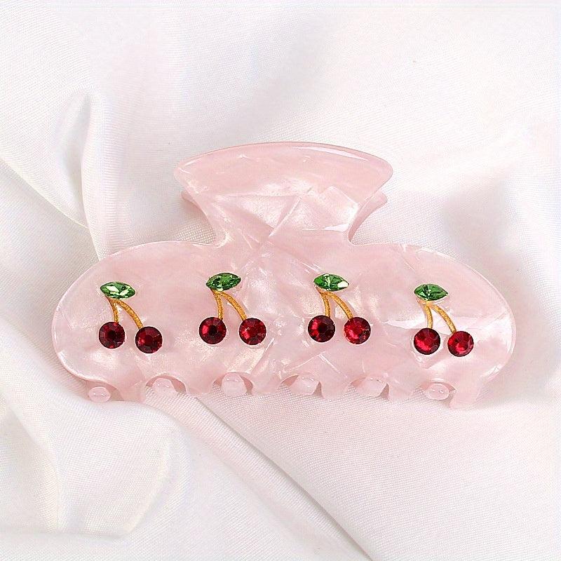 Sparkly Cherry Hair Claw Clip for Women Girls