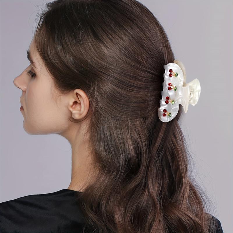 Sparkly Cherry Hair Claw Clip for Women Girls