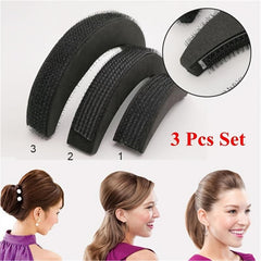 3pcs Women's Hair Volume Styling Tools Puff Dressing Base Bun Poof