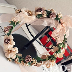 Adjustable Flower Head Hoop Wedding Wreath Bridal Headdress Tiara