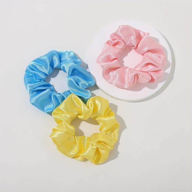 16pcs Minimalist Solid Silk Hair Tie Ponytail Maker Gift