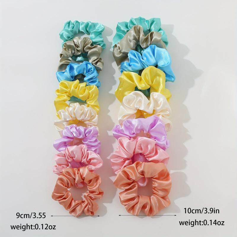 16pcs Minimalist Solid Silk Hair Tie Ponytail Maker Gift