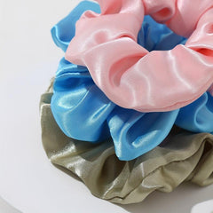 16pcs Minimalist Solid Silk Hair Tie Ponytail Maker Gift
