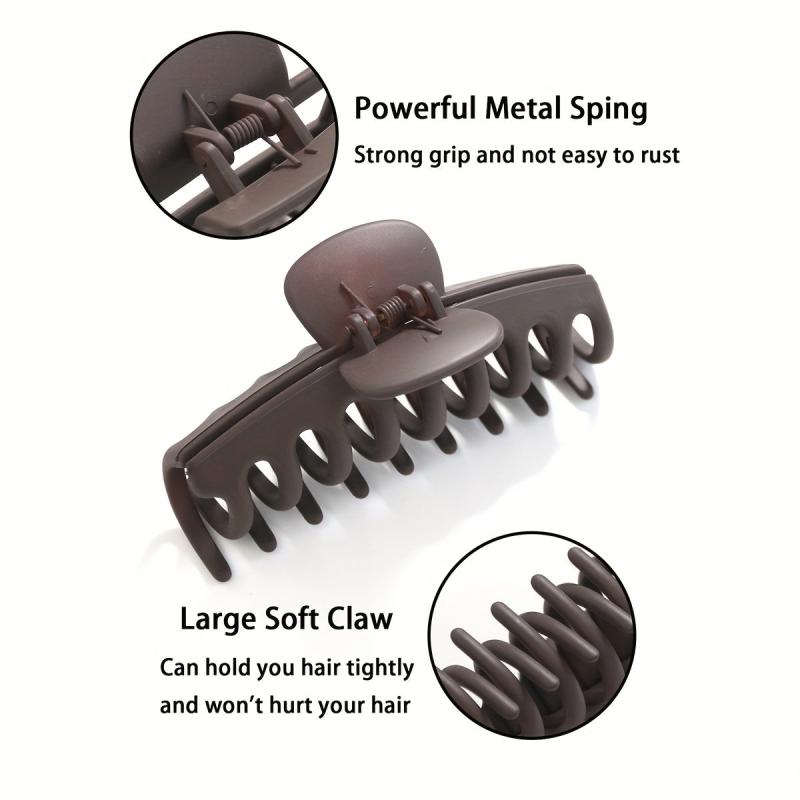 10 Large Hair Claw Women's Shark Claw Solid Hair Accessories