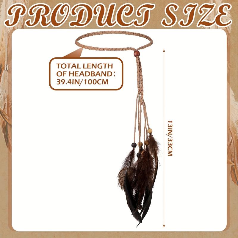 Faux Feather Hair Rope Headband Boho Style Hair Accessories