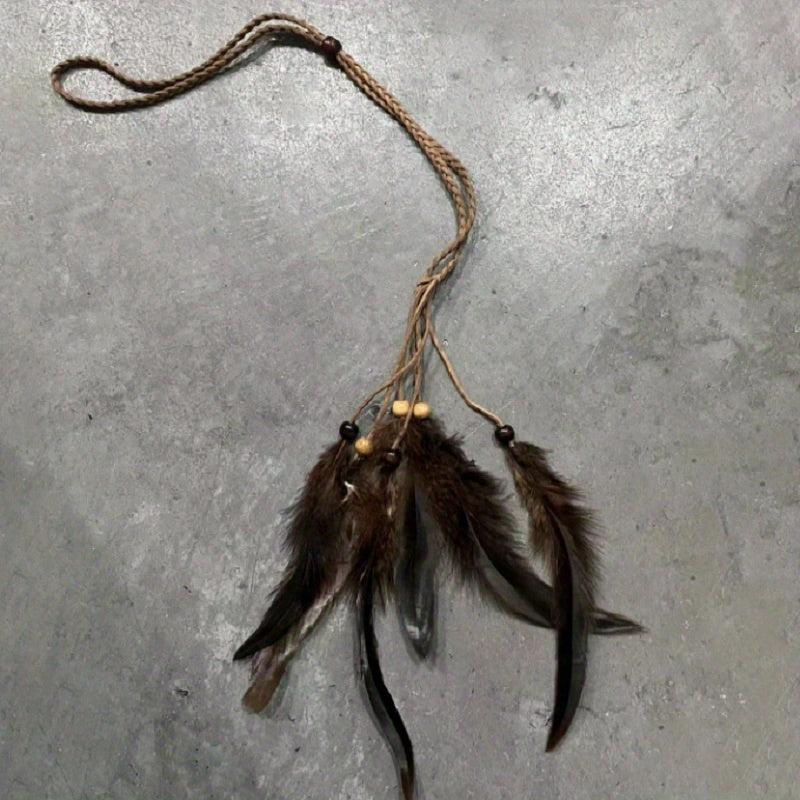 Faux Feather Hair Rope Headband Boho Style Hair Accessories