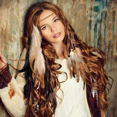 Faux Feather Hair Rope Headband Boho Style Hair Accessories
