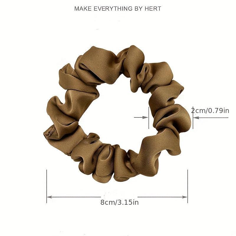 Vintage Wide Satin Scrunchie Hair Tie Head Rope High Ponytail Leather Band