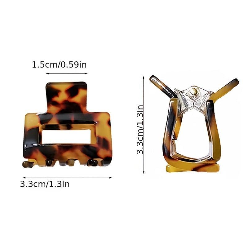 Leopard Plaid Hair Jaw Clips Non-slip Small Claw Hair Clips For Women Girls
