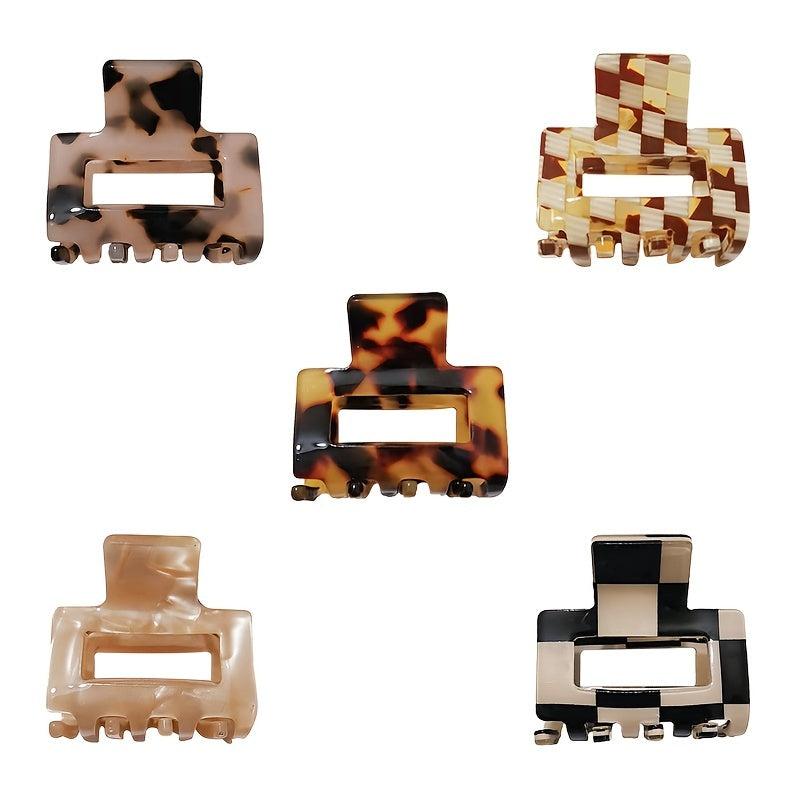 Leopard Plaid Hair Jaw Clips Non-slip Small Claw Hair Clips For Women Girls