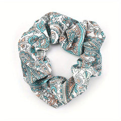 Boho Style Large Scrunchie Hair Tie Waist Fruit Flower Print Headwear