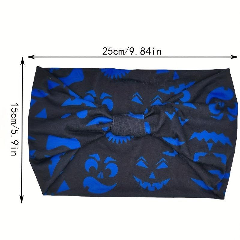 Pumpkin Horror Face Headband Stretchy Sports Hair Band