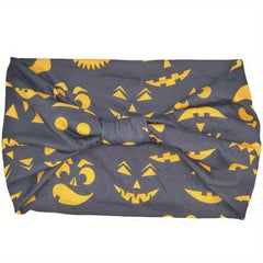Pumpkin Horror Face Headband Stretchy Sports Hair Band