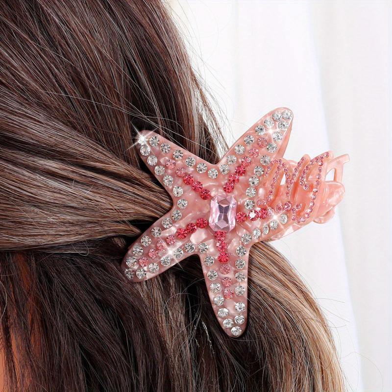 Acetate Starfish Jaw Clip Rhinestone Hair Clip