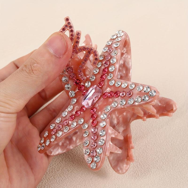 Acetate Starfish Jaw Clip Rhinestone Hair Clip