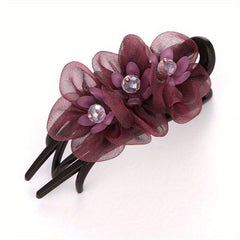 Duck Billed Mesh Flower Hair Claw for Women Girls Hair Clip