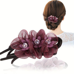 Duck Billed Mesh Flower Hair Claw for Women Girls Hair Clip