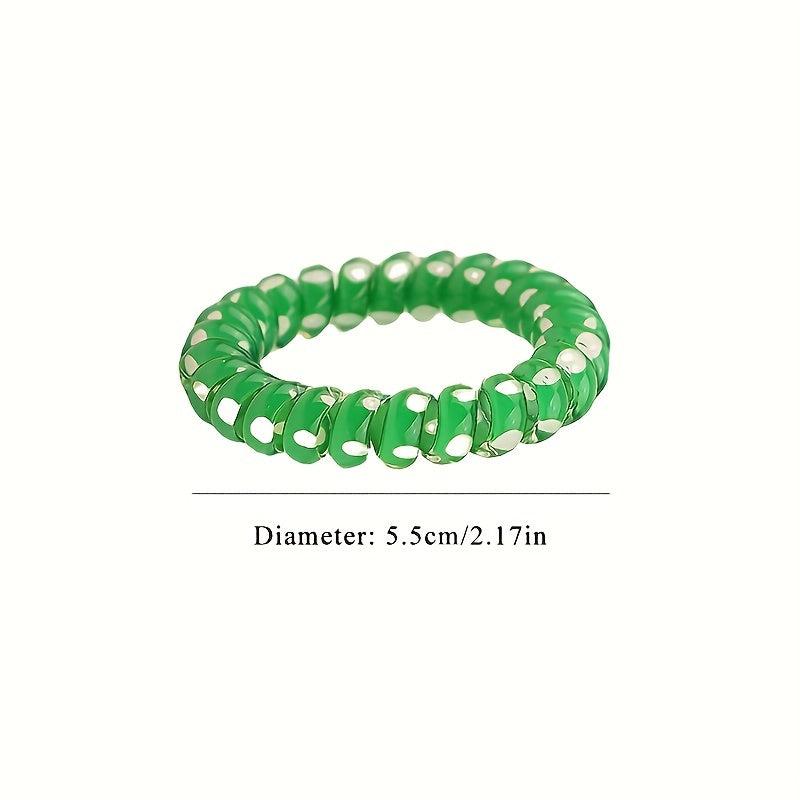 6pcs Spiral Hair Tie Gradient Elastic Hair Bands Ponytail Holder