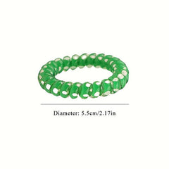 6pcs Spiral Hair Tie Gradient Elastic Hair Bands Ponytail Holder