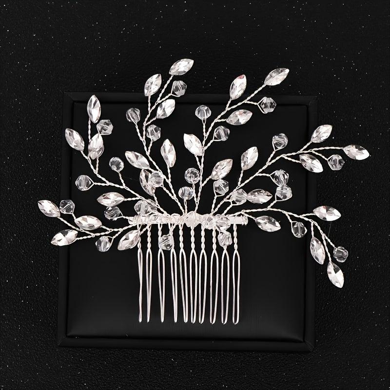 Perpetual Bride Wedding Hair Comb Alloy Crystal Side Comb Hair Accessories