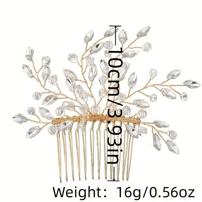 Perpetual Bride Wedding Hair Comb Alloy Crystal Side Comb Hair Accessories
