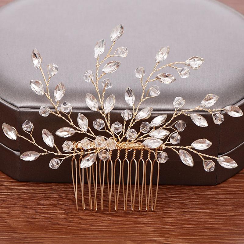 Perpetual Bride Wedding Hair Comb Alloy Crystal Side Comb Hair Accessories