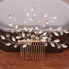 Perpetual Bride Wedding Hair Comb Alloy Crystal Side Comb Hair Accessories