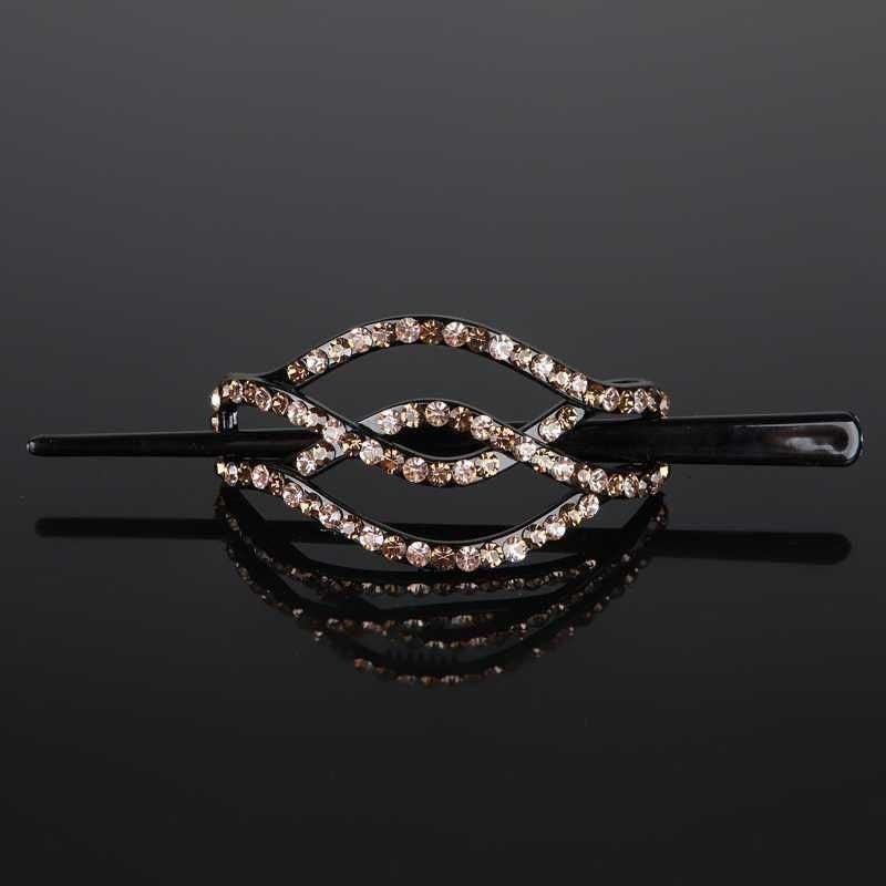 Rhinestone Hair Slide Stick Hair Clip Bun Holder