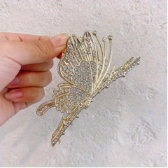 Rhinestone Butterfly Hair Claw Pearl Shark Claw Hair Clip Hair Accessories