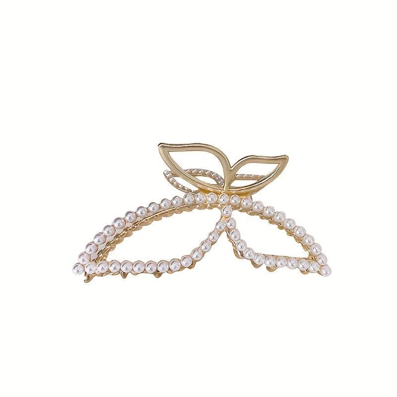 Rhinestone Butterfly Hair Claw Pearl Shark Claw Hair Clip Hair Accessories