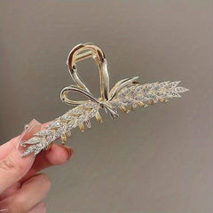 Wheat Shape Hair Claw Rhinestone Ponytail Holder Hair Accessories