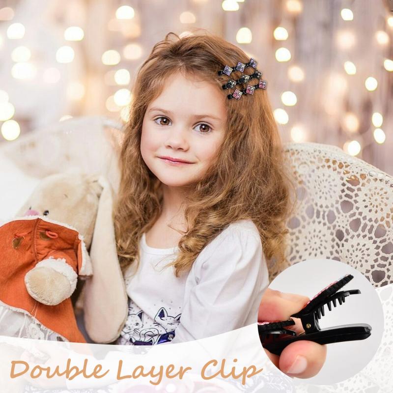 8pcs Rhinestone Hair Clip Vintage Duck Billed Side Bangs Head Jewelry