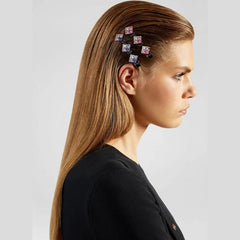8pcs Rhinestone Hair Clip Vintage Duck Billed Side Bangs Head Jewelry