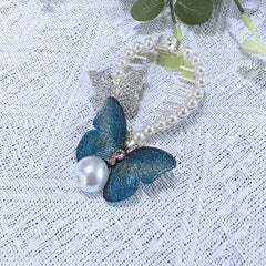 Vintage Butterfly Hair Claw Clip with Faux Pearl