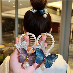 Vintage Butterfly Hair Claw Clip with Faux Pearl
