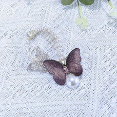 Vintage Butterfly Hair Claw Clip with Faux Pearl