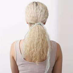 Boho Beaded Headband Lace Ponytail Holder Hair Tie