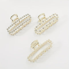 Faux Pearl Rhinestone Hair Claw Ponytail Holder