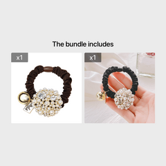 Pearl Rhinestone Headband & Hair Tie