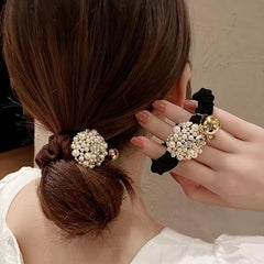 Pearl Rhinestone Headband & Hair Tie